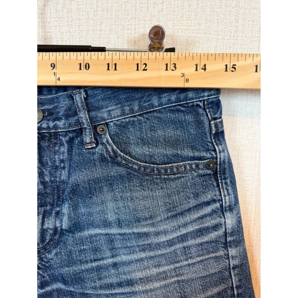 Gap Sexy Boyfriend Denim Shorts Med. Wash Raw Hem Blue 25r Cutoffs Boho Festival